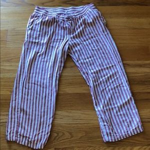 Old navy red/white pin stripe linen pants